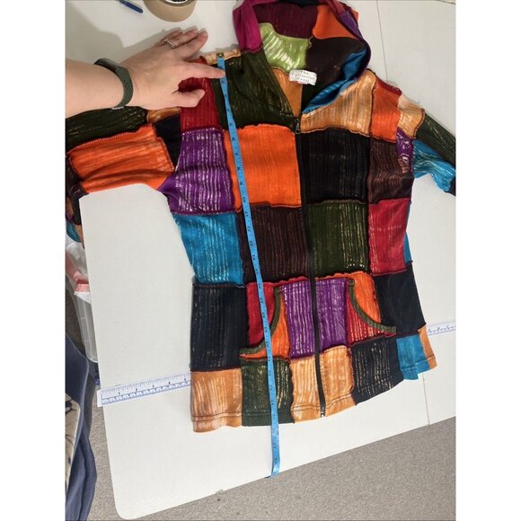 The Collection Royal Patchwork Multi-Colour Hoodie Womens Size M - Picture 9 of 10